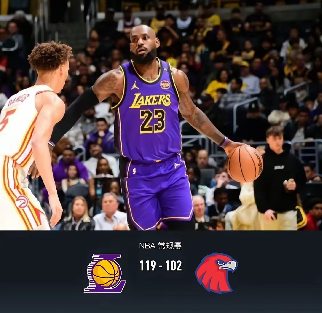 詹姆斯回归赛场，连败首场状态亮眼，老鹰观众沸腾！的简单介绍